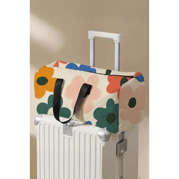 Women Flower Print Large Duffel Bag