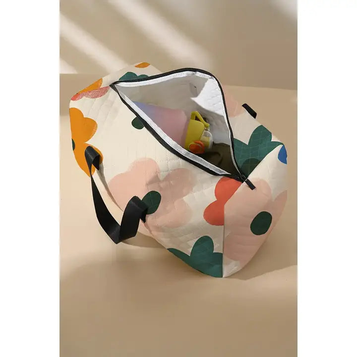 Women Flower Print Large Duffel Bag