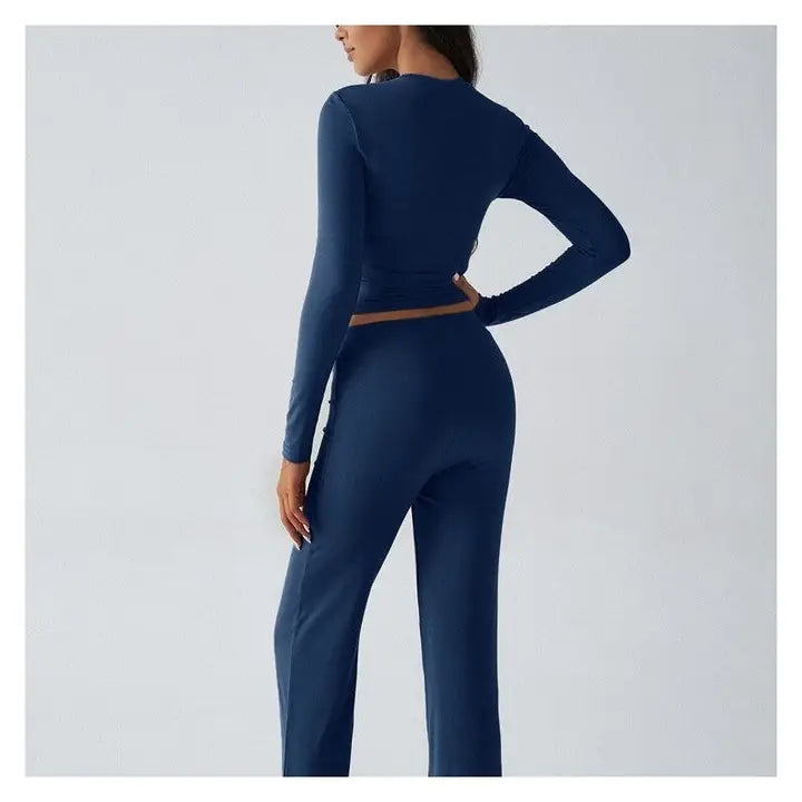 Women Leisure workout Short Sleeve Drawstring Set
