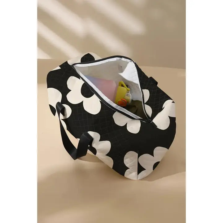 Women Flower Print Large Duffel Bag