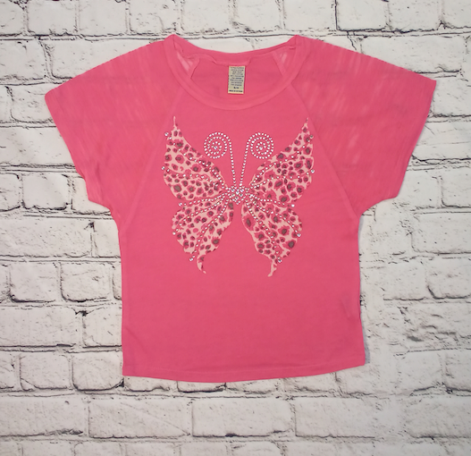 Girls Short Sleeve Top - Butterfly