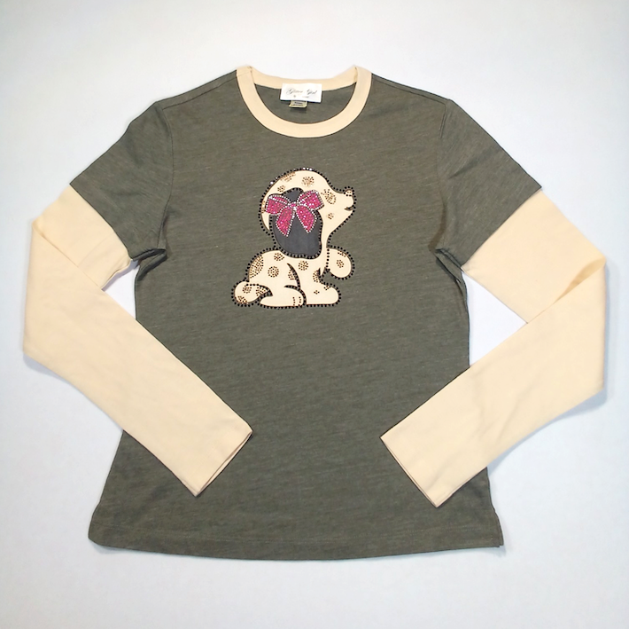 Girls Long Sleeve Top - Dog