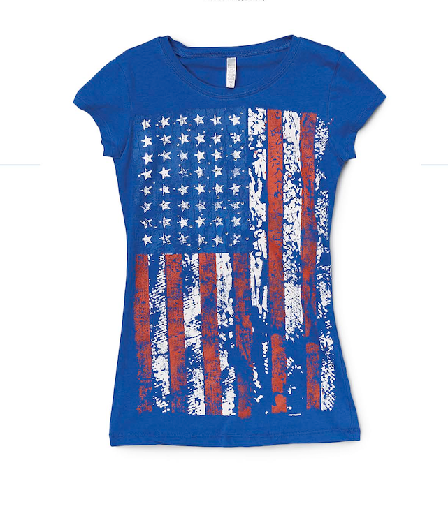 Girls Short Sleeve Top - American Flag