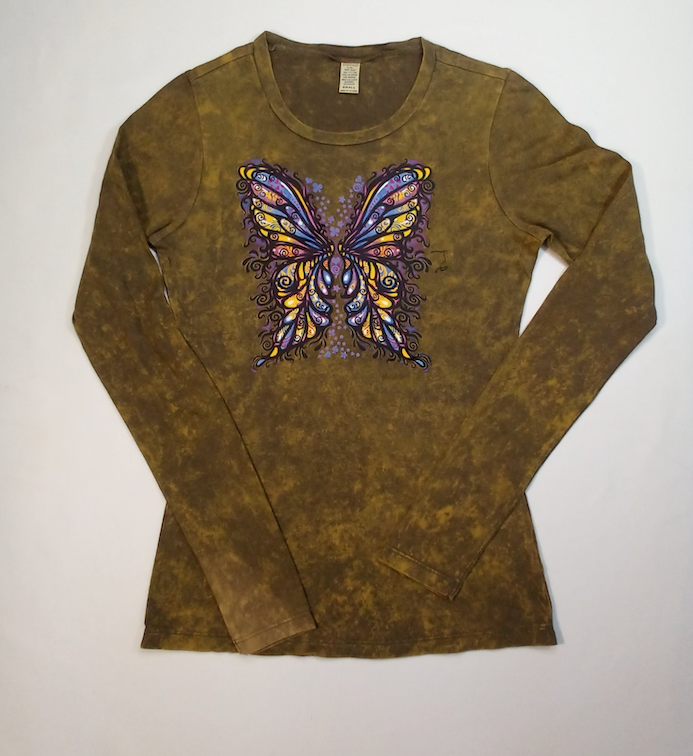 Girls Long Sleeve Top- Butterfly