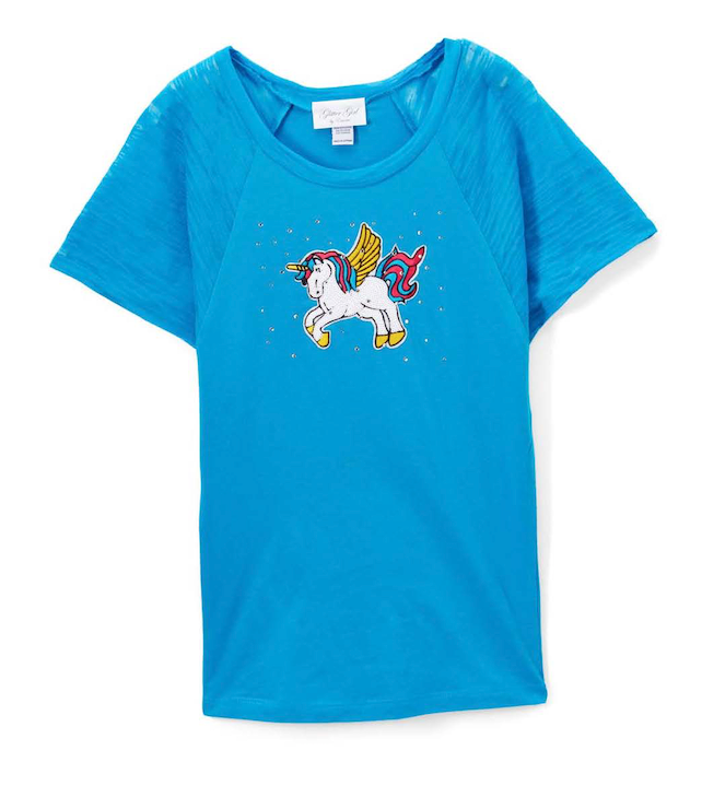 Girls Top Short Sleeve Unicorn