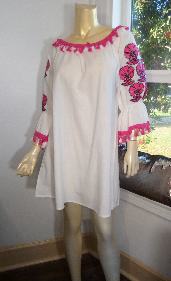 Women Embroidery and Tassels Dress