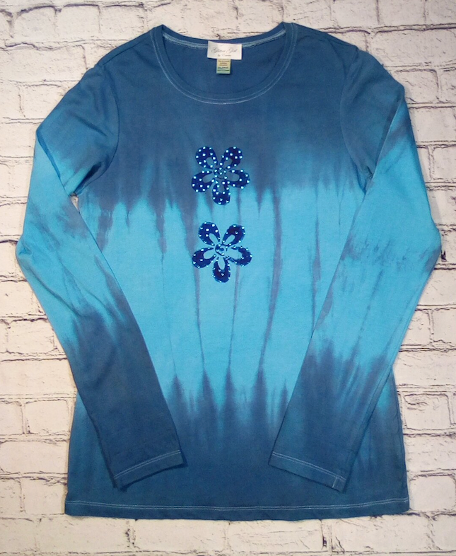 Girls & Junior Long Sleeve Top - Hand painted Flowers
