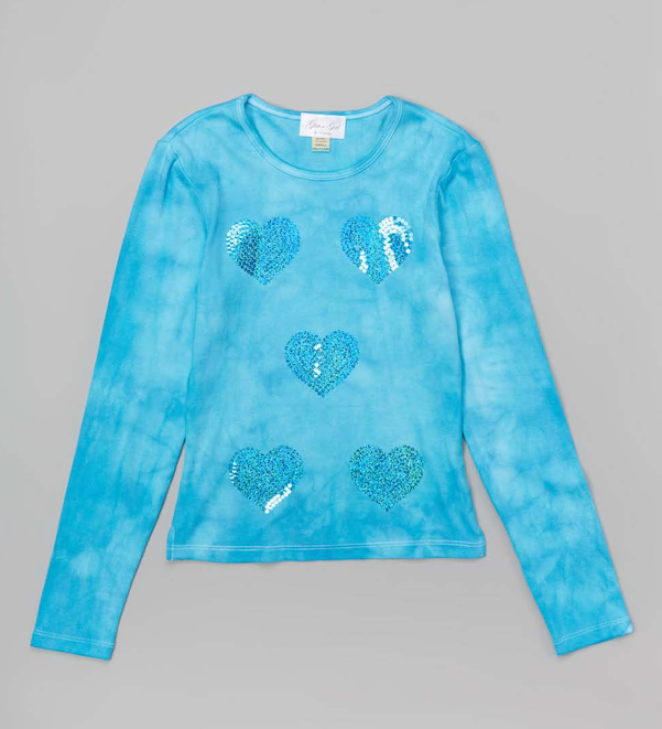 Girls & Junior Long Sleeve T shirt _ Sequin Heart