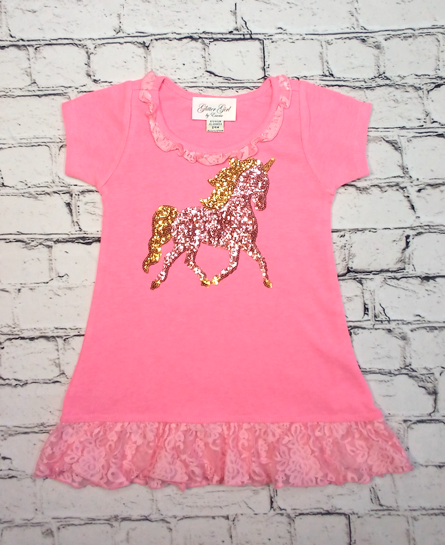 Girls Dress - Sequin Unicorn By Glitter Girl