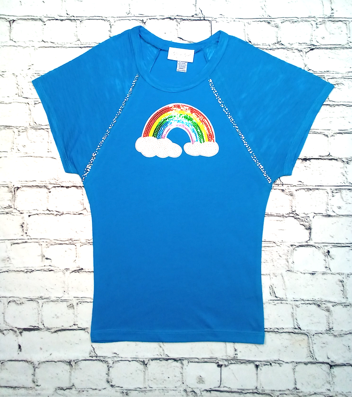 Girls Short Sleeve Top - Rainbow