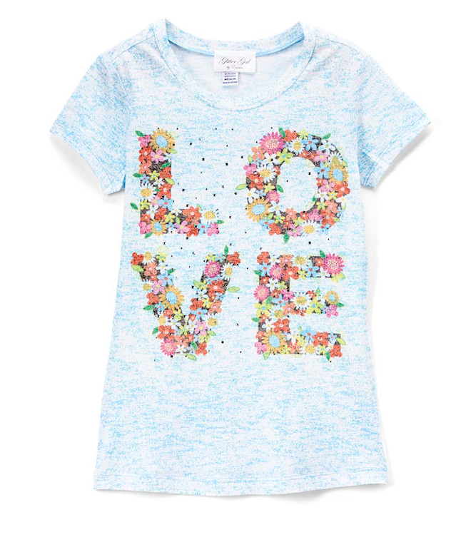 Girls Top Short Sleeve -Graphic LOVE