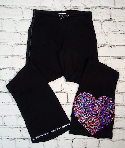 Girls Drawstring Pant Sequin Heart By Glitter Girl
