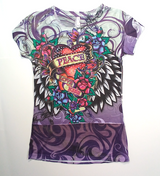 Girls Short Sleeve Top - Allover Graphic