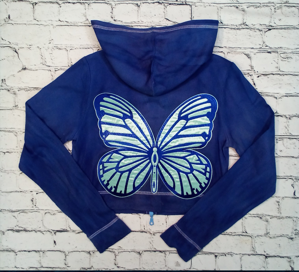 Girls Long Sleeve Top - Zip Up Jackets - Butterfly