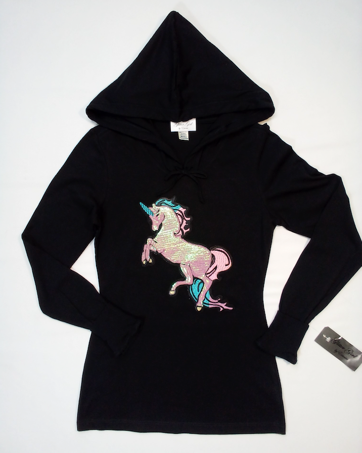 Girls Long Sleeve Top - Pullover Hoodie