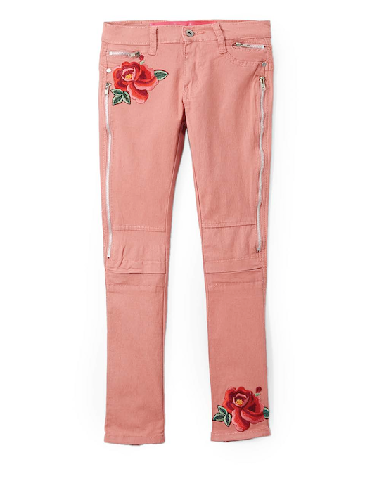Girls Pants - Moto with flowers