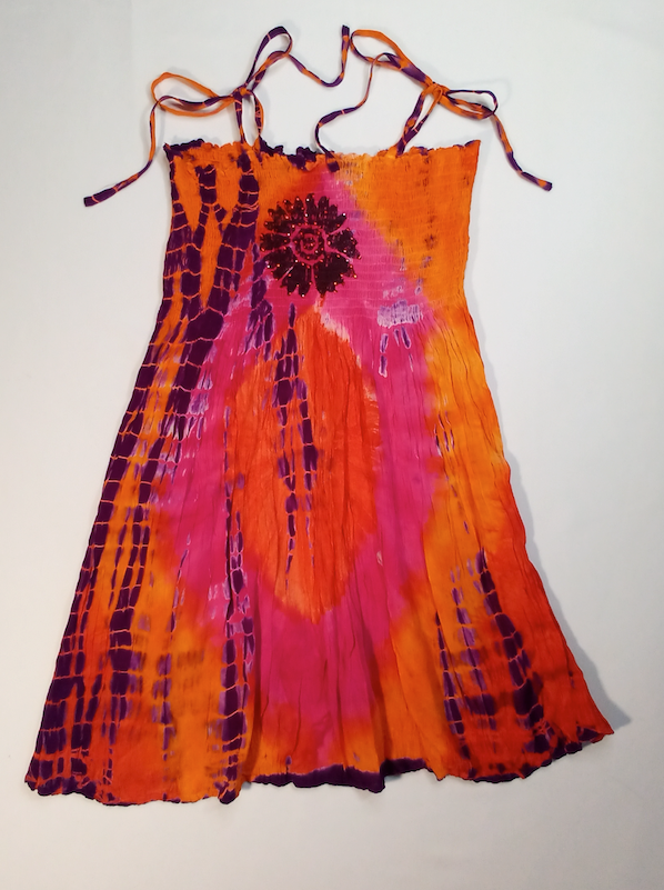 Girls Dress - Rhinestone Flower- Tie Dye By Glitter Girl