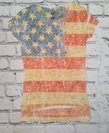 Girls Short Sleeve Top - Americana Flag
