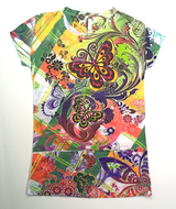 Girls Short Sleeve Top - Allover print Butterflies