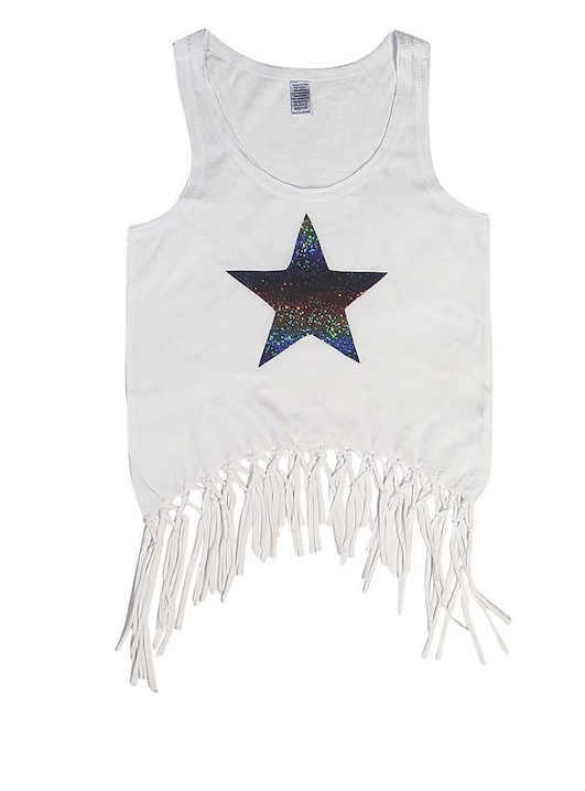 Girls Sleeveless Top - Multi color Star