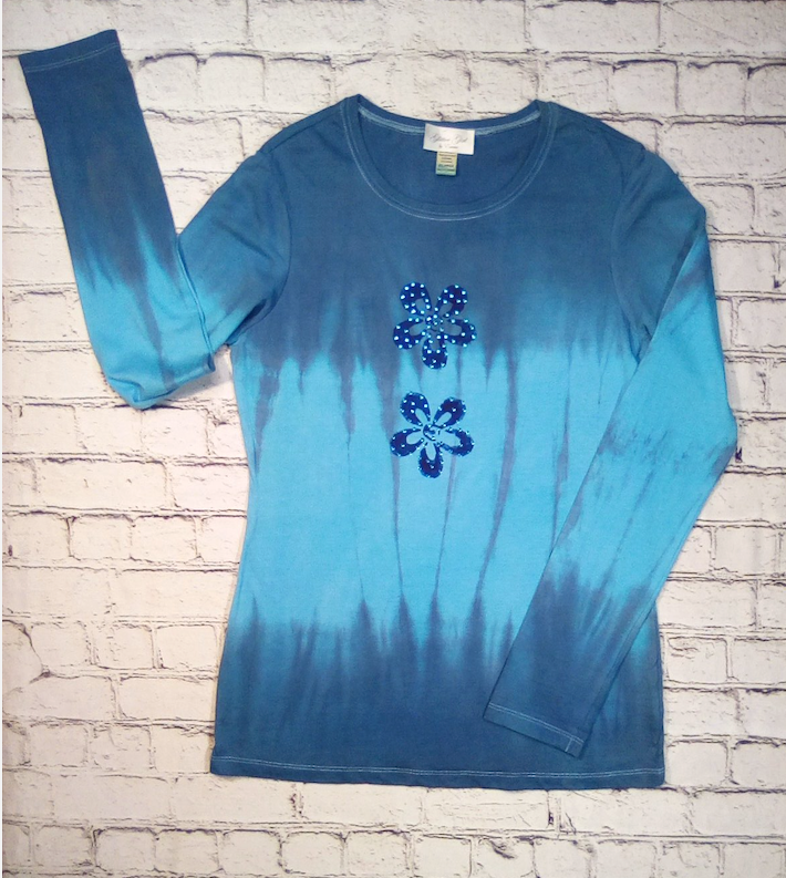 Girls & Junior Long Sleeve Top - Hand painted Flowers
