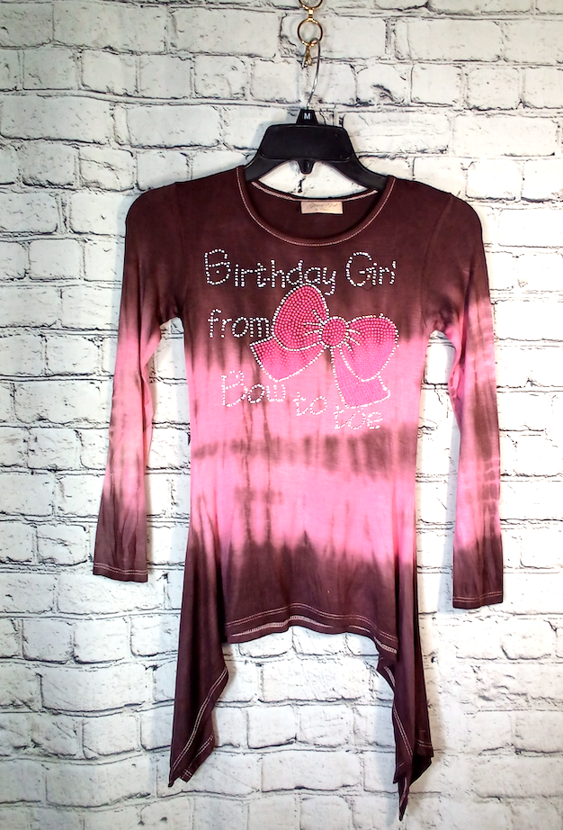 Girls Long Sleeve Top - Tunic - Birthday girl
