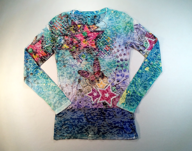Girls Long Sleeve Top - Allover Print By Glitter Girl