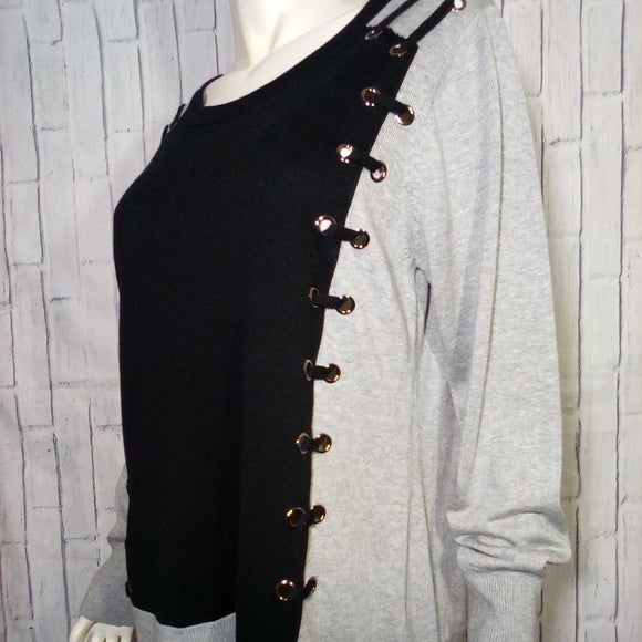 Women Sweater With Grommet Detail -From Italy