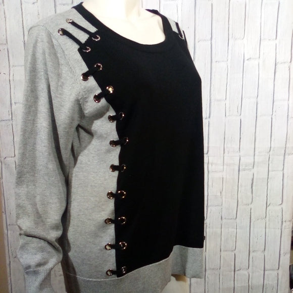 Women Sweater With Grommet Detail -From Italy
