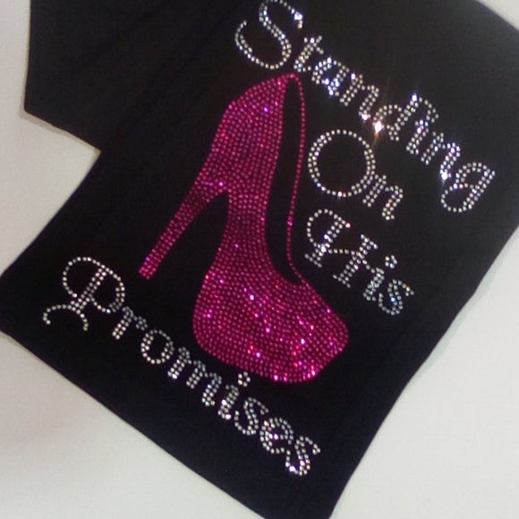 Women Fashion Drawstring Pant - Rhinestone Design
