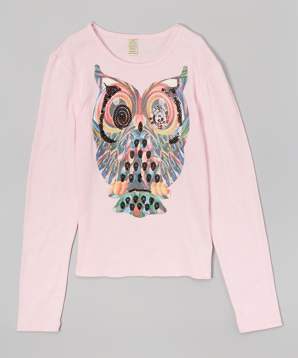 Girls Long Sleeve Top - Owl