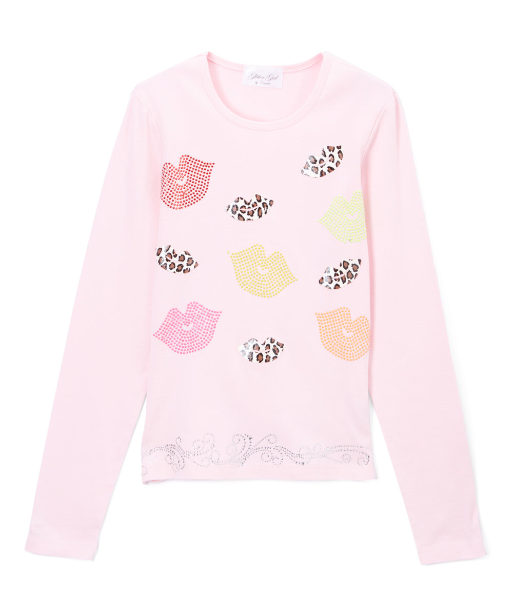 Girls Long Sleeve Top - Lips