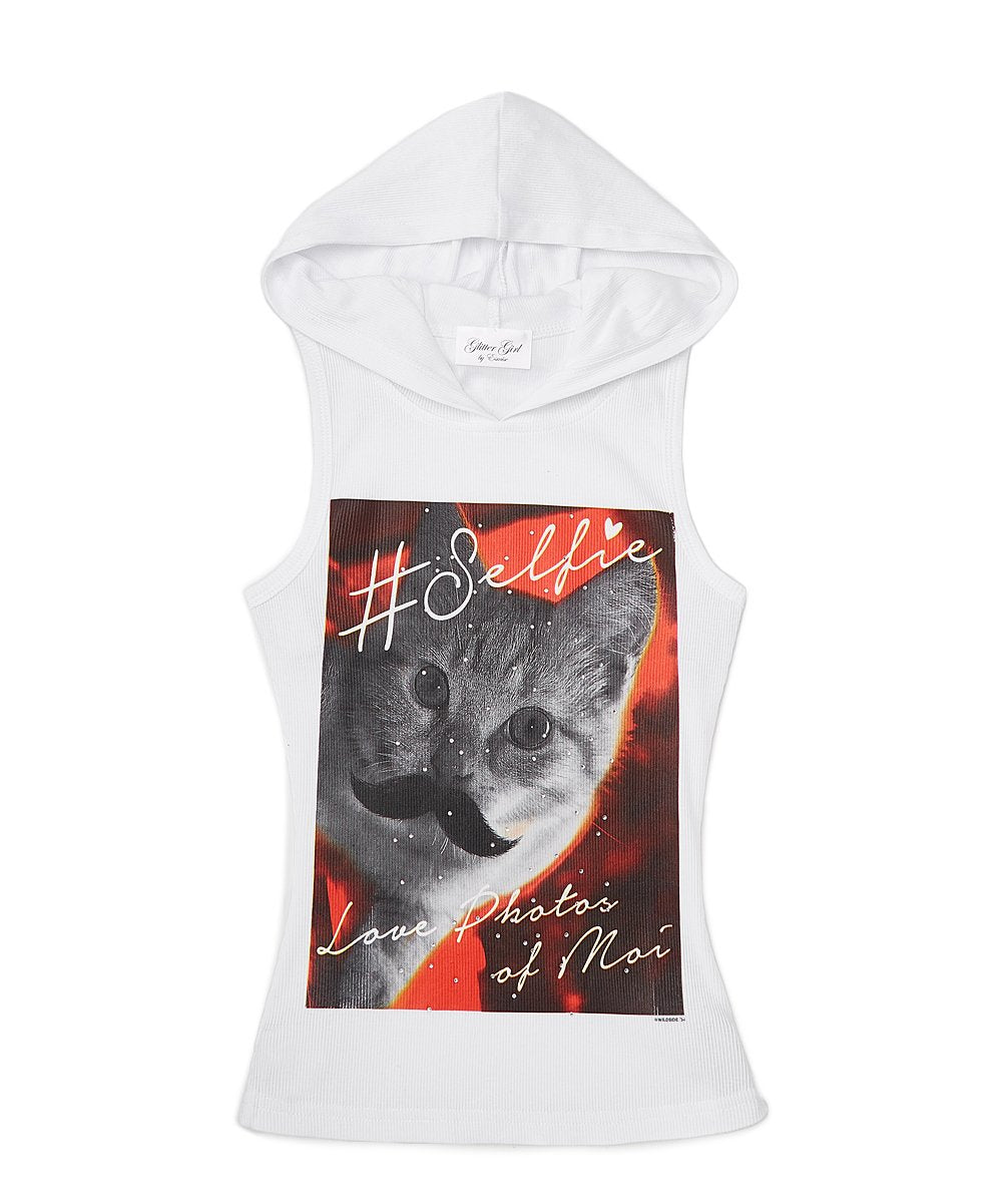 Girls Sleeveless Top - Hoodie - Selfie