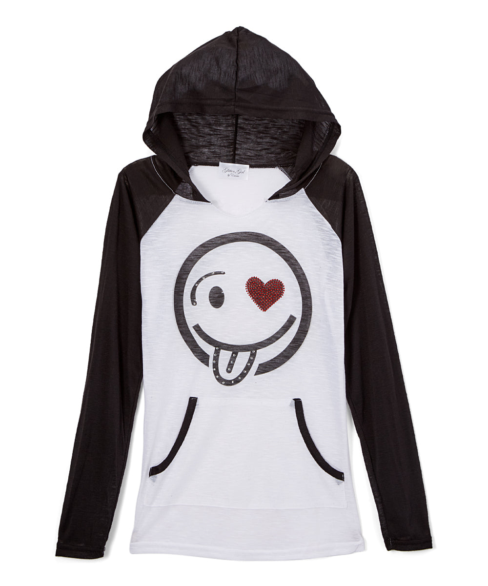 Girls Long Sleeve Top - Hoodie - Emoji