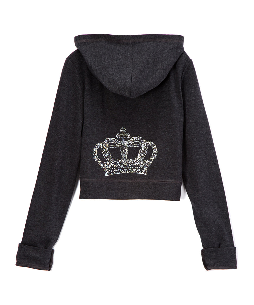 Girls Long Sleeve Jacket - Rhinestone Crowns By Glitter Girl