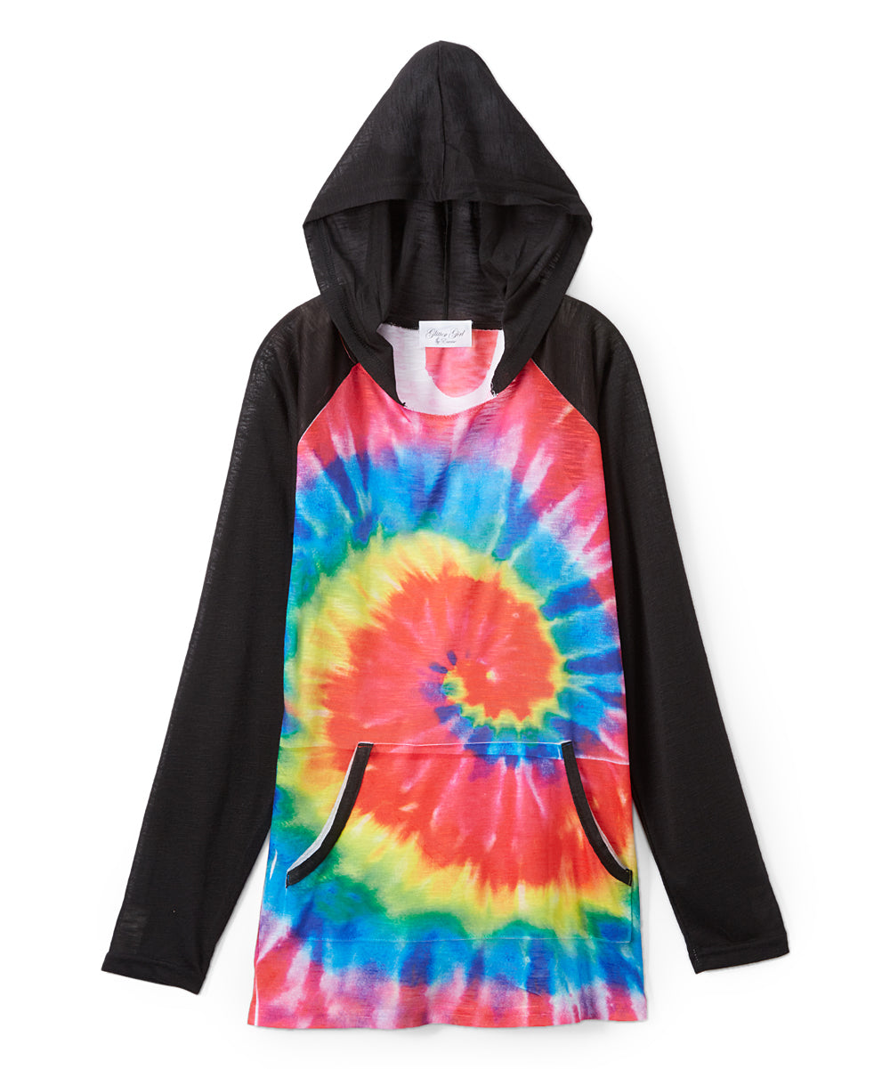 Girls Long Sleeve Hoodie Top - Rainbow By Glitter Girl