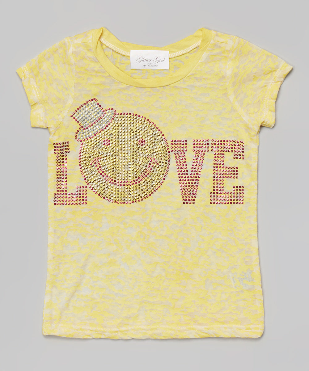 Girls Top Short Sleeve T shirt - Love/Happy Face