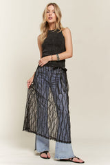Women Leopard Pant /Sheer Skirt Mesh