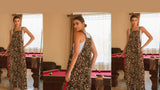 Women Overall Leopard/ Off shoulder Grey/Off shoulder Dark purple