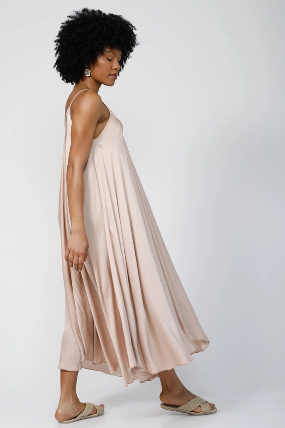 Women Flowy Oversized Dress Midi By Silk & Salt