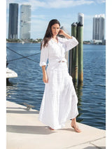 Women Maxi Skirt Tiered Ruffles Pima Cotton from Peru By Cotton Natural