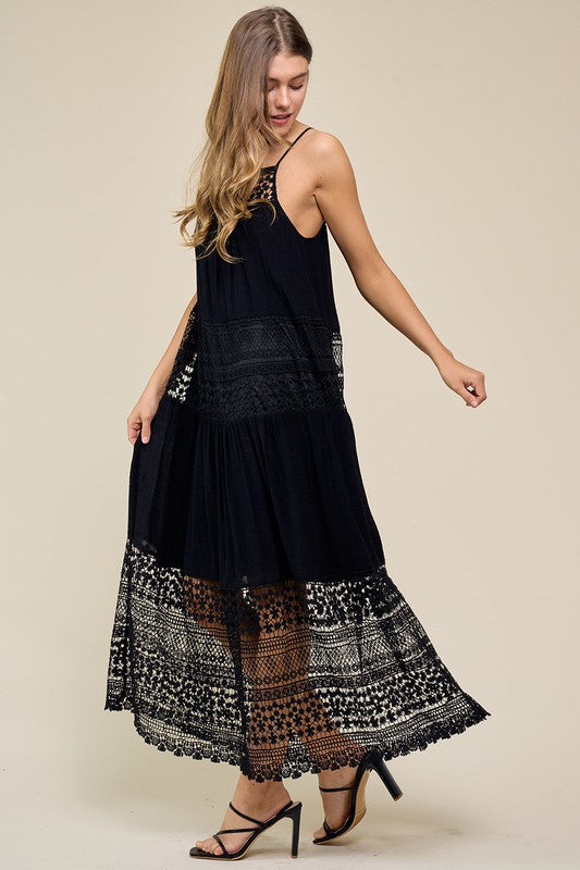 Women Lace Maxi Dress with slip underneath By Doe and Rae