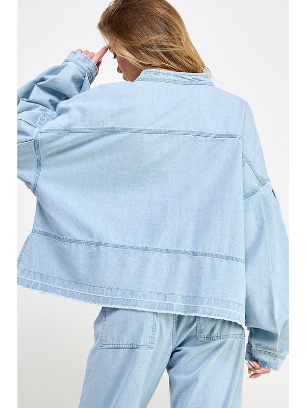 Women Denim Oversized Tunic By Miss Love