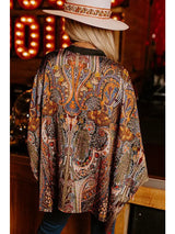Women Baroque Paisley Boxy Over Sized Shirt