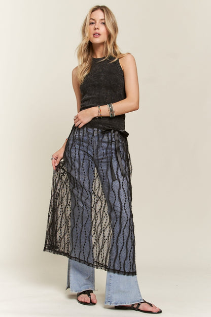 Women Sheer Layered Mesh Skirt