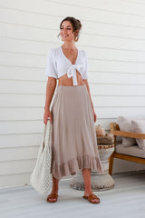 Women Ruffle Midi skirt By Sanctum The Label