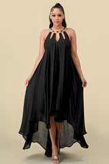 Women Maxi Dress Cutout with Gold Rings By The Sang