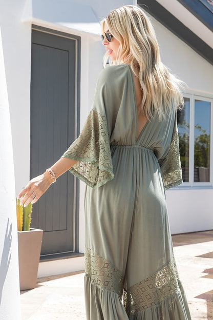 Women Jumpsuit Lace Kimono By  Sweet Lovely by Jen