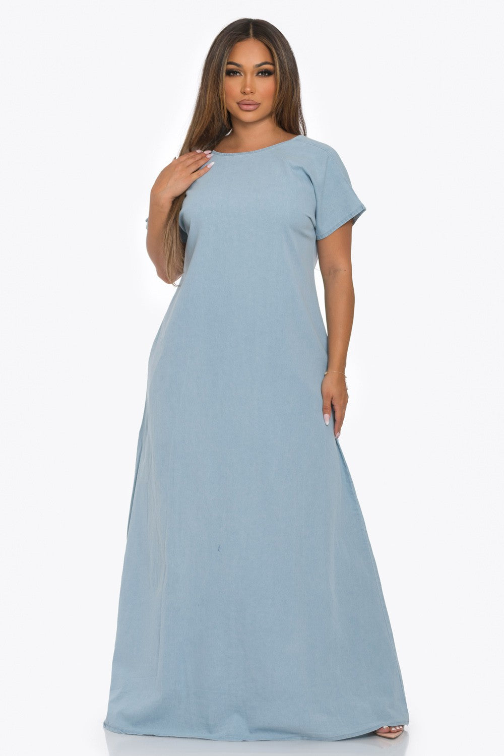 Women Denim Maxi Dress Reverisible Wear By Fancy Dream USA