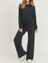 Women's Drawstring Wide Leg Lounge or on the Go Pants.